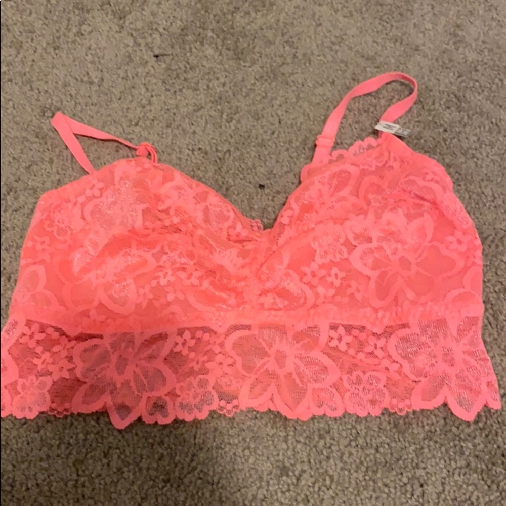 Coral lace bralette